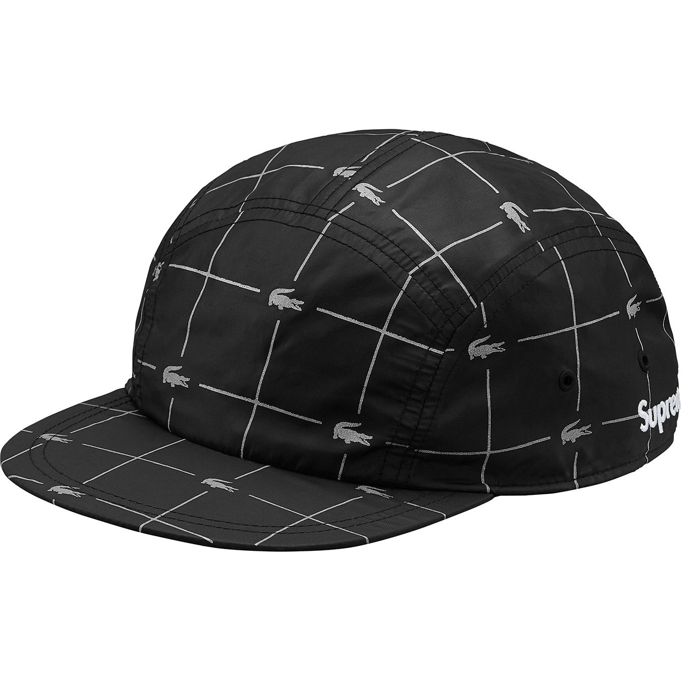 Supreme®/LACOSTE Reflective Grid Nylon Camp Cap view 5